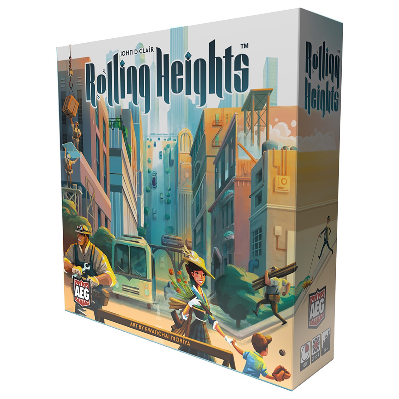 Rolling Heights - Alderac Entertainment Group, Construction City Building Board Game Set In The 1920's, Roll Your Meeples - Build The City, Ages 14+, 2-4 Players, 60+ Minutes